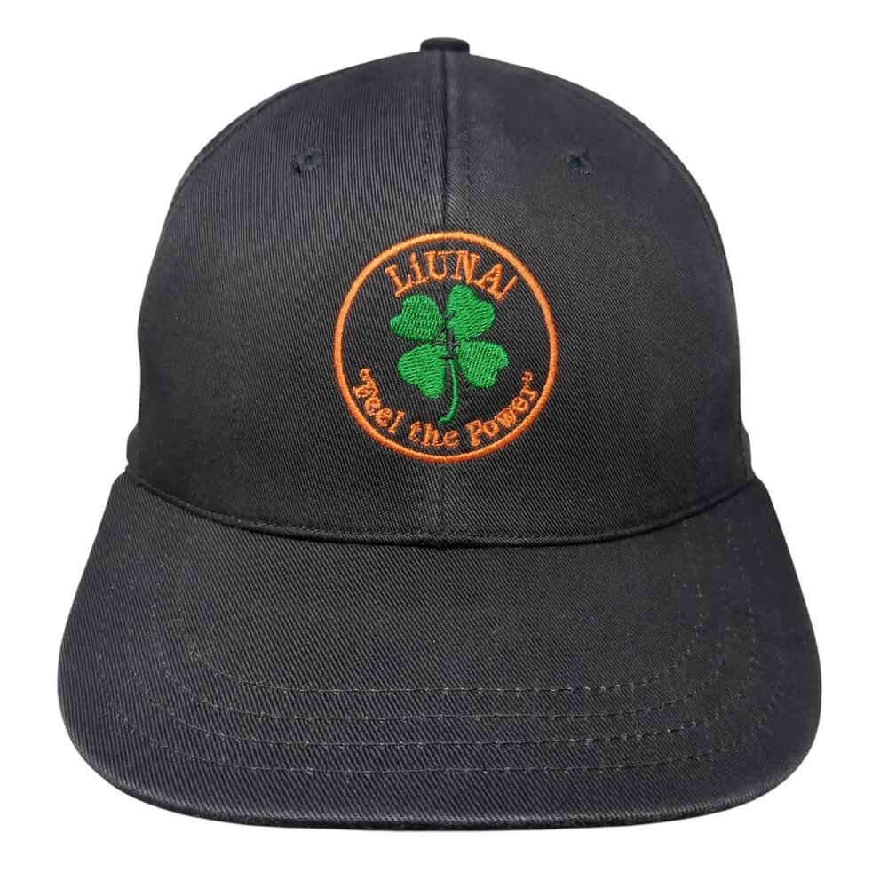 Liunaj Feel The Power Fitted Baseball Cap Black XL Embroidered 6 Panel Unionwear